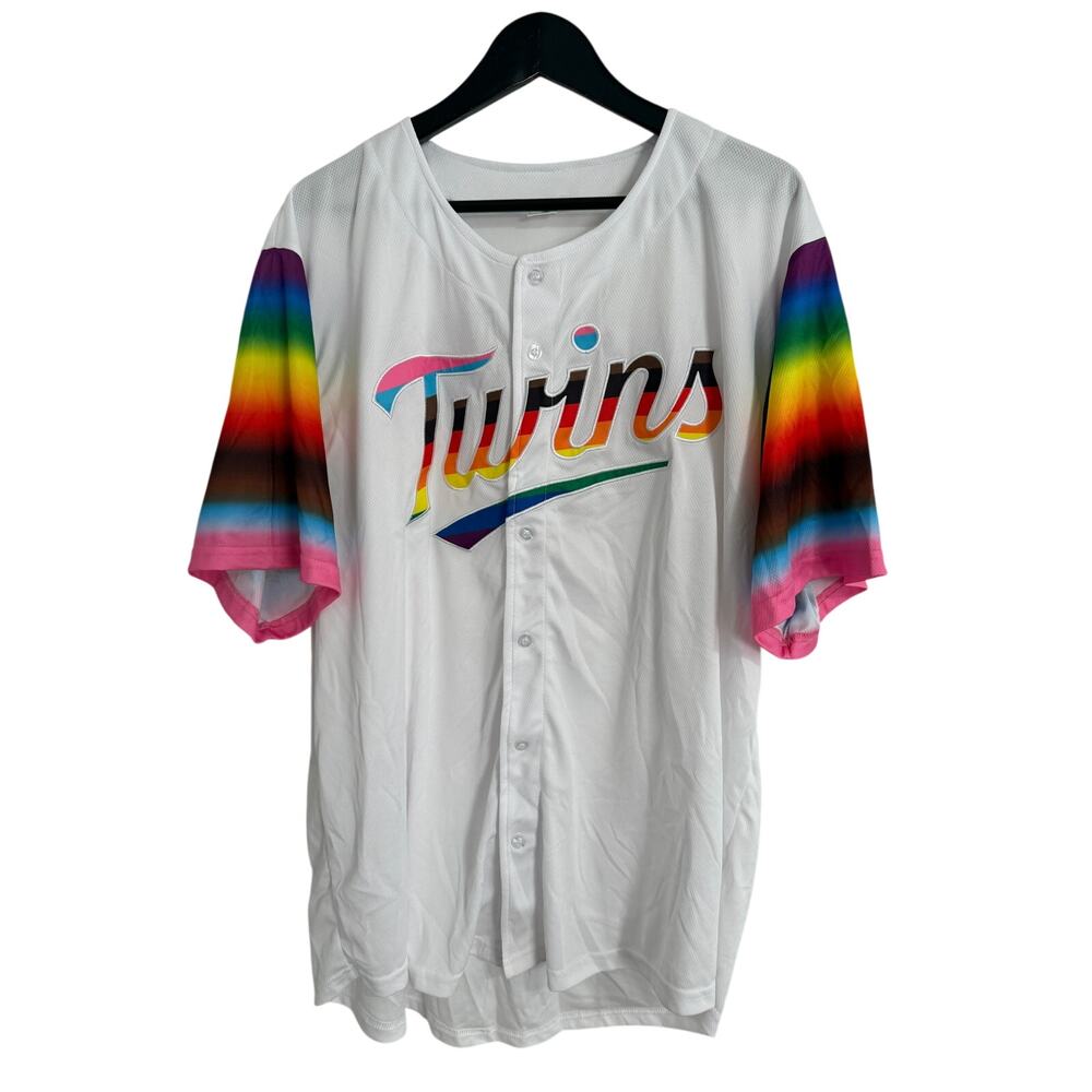 Minnesota Twins Pride Night Rainbow Baseball Jersey Size XL